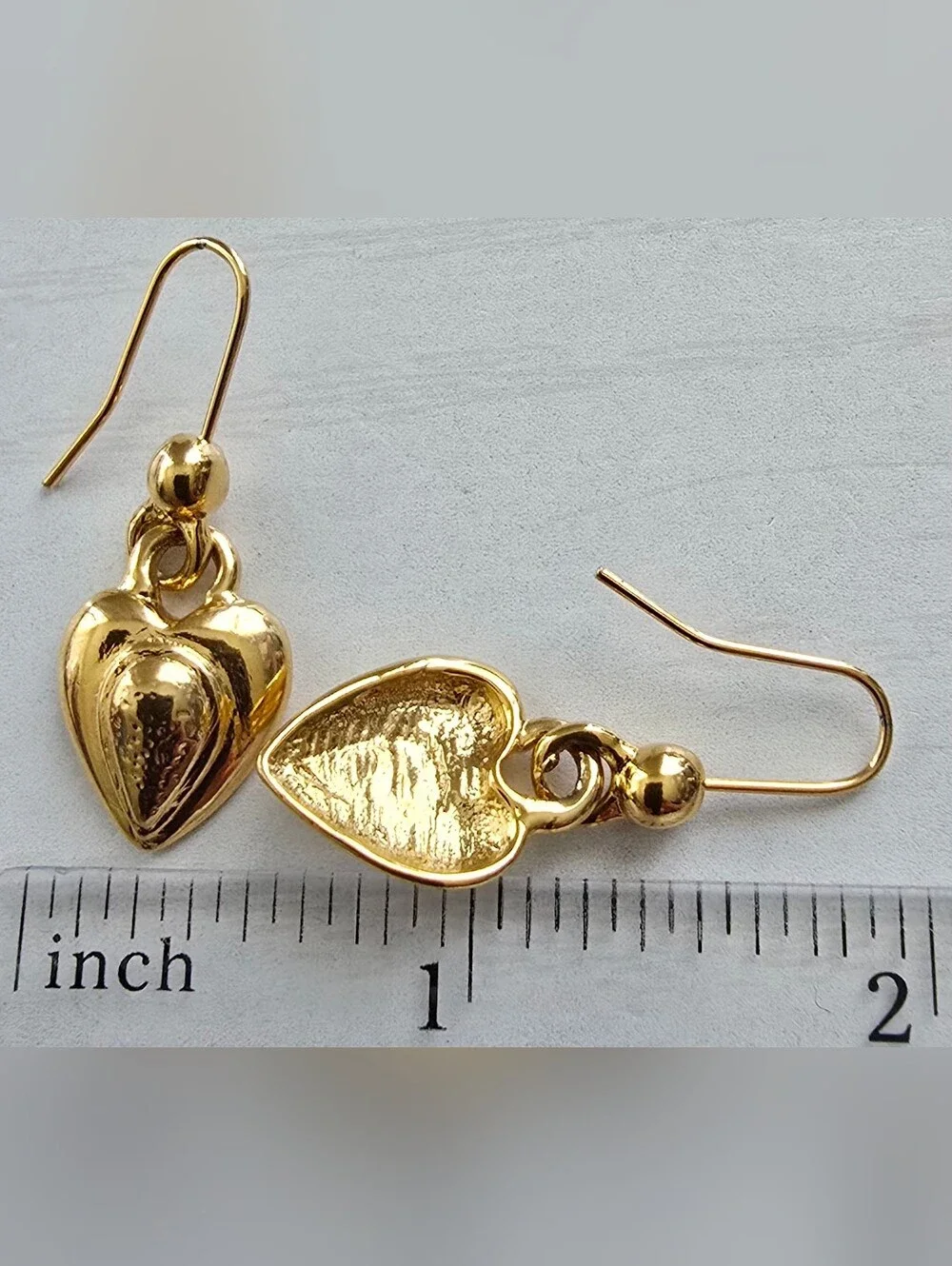 Gold- Tone Heart Drop Earrings